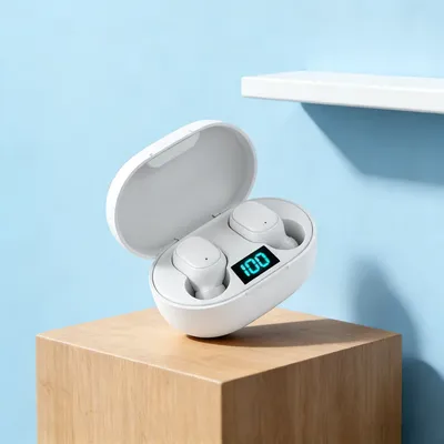 TWS E6S 블루투스 이어폰 무선 블루투스 헤드셋 노이즈 캔슬링 헤드셋 마이크 포함